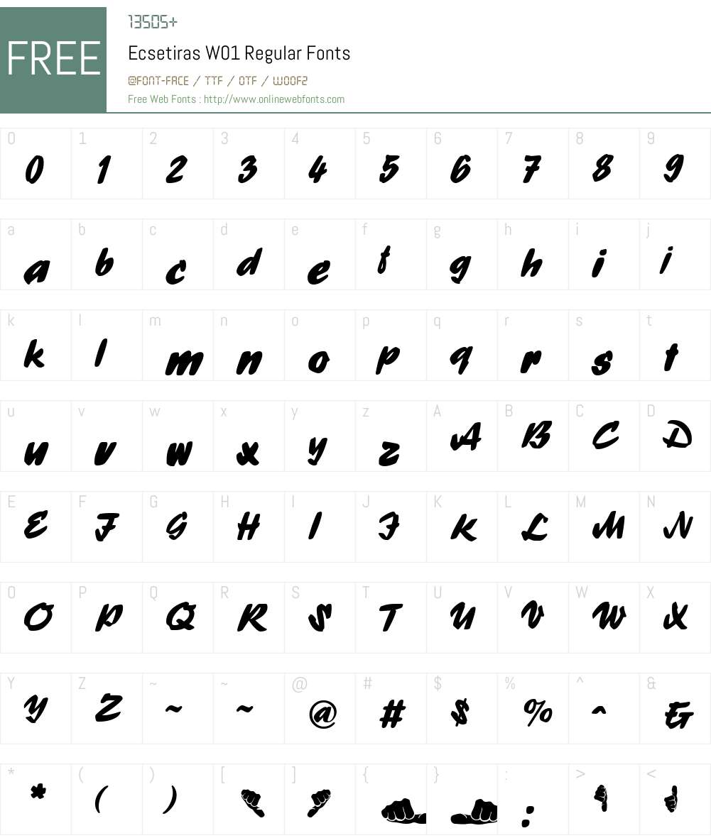 EcsetirasW01-Regular Font Screenshots