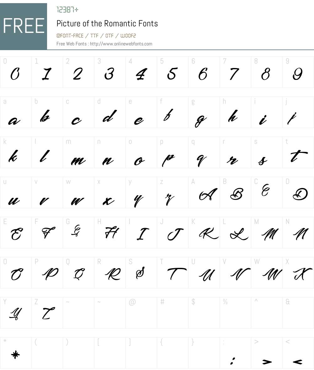 Picture of the Romantic 1.000 Fonts Free Download - OnlineWebFonts.COM