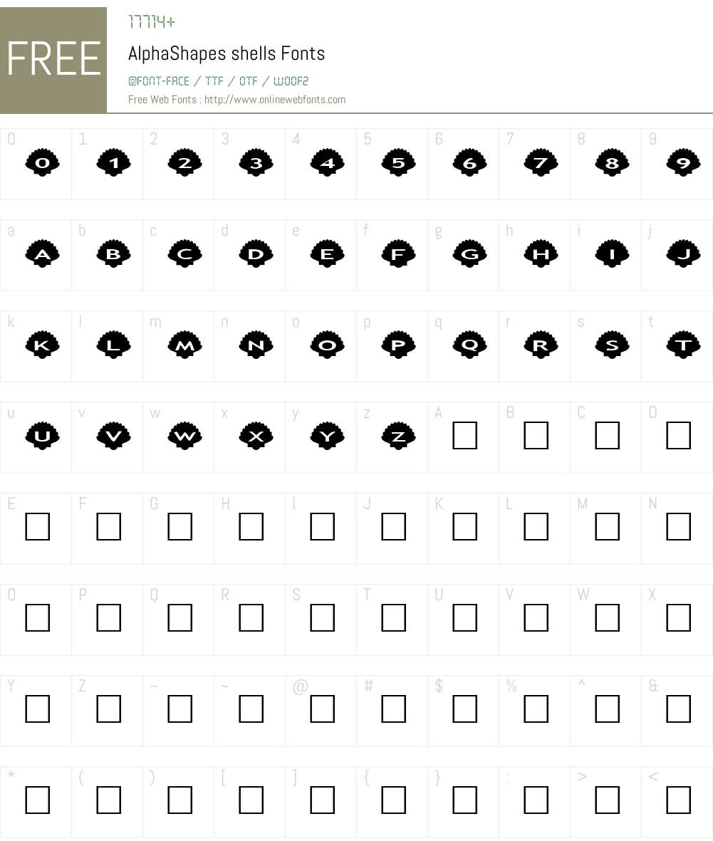 AlphaShapes shells Font Screenshots