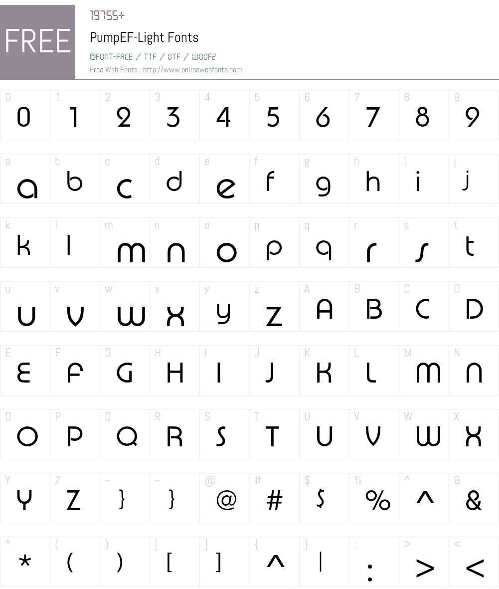 PumpEF Font Screenshots