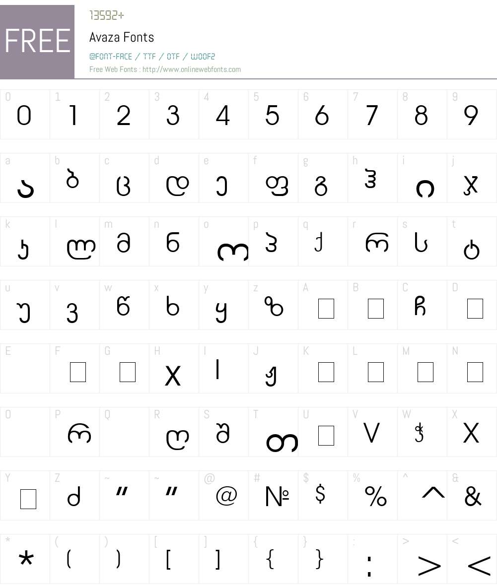 Avaza Font Screenshots