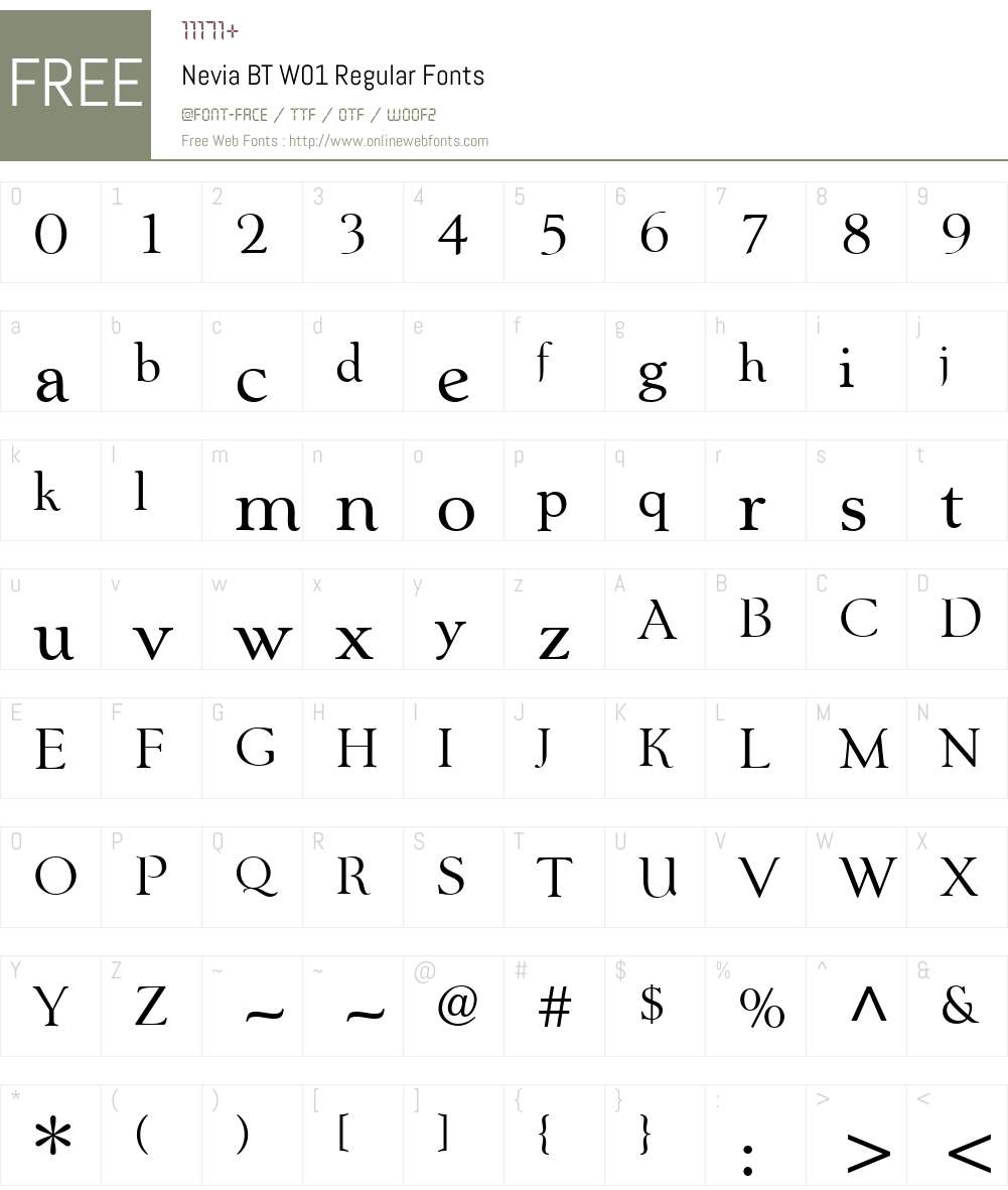 NeviaBTW01-Regular Font Screenshots