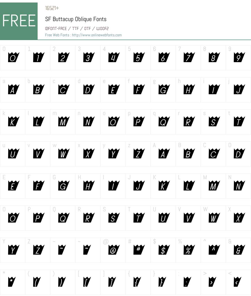 SF Buttacup Font Screenshots