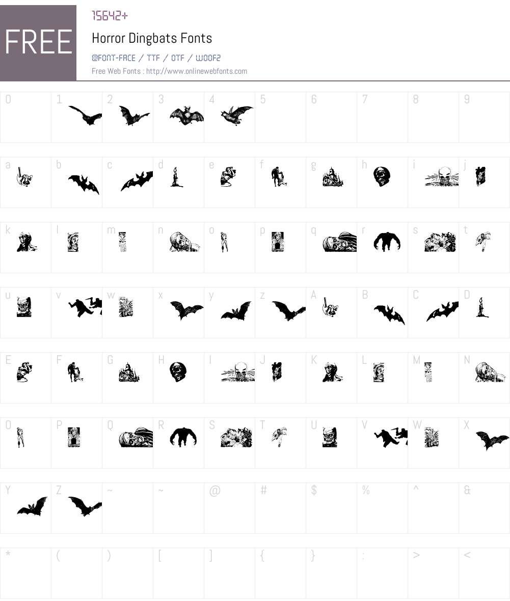 Horror Dingbats Font Screenshots