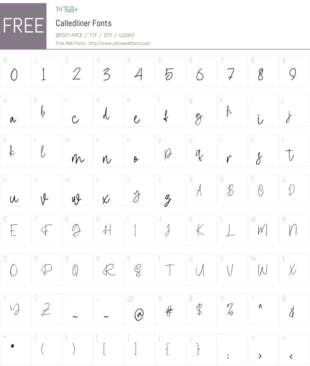 Calledliner Font Screenshots