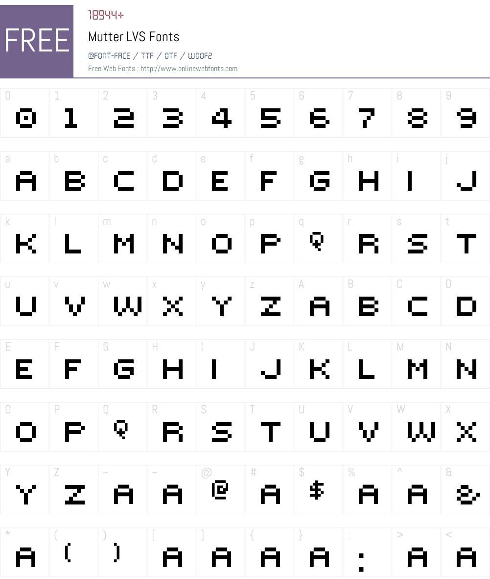 Mutter LVS Font Screenshots