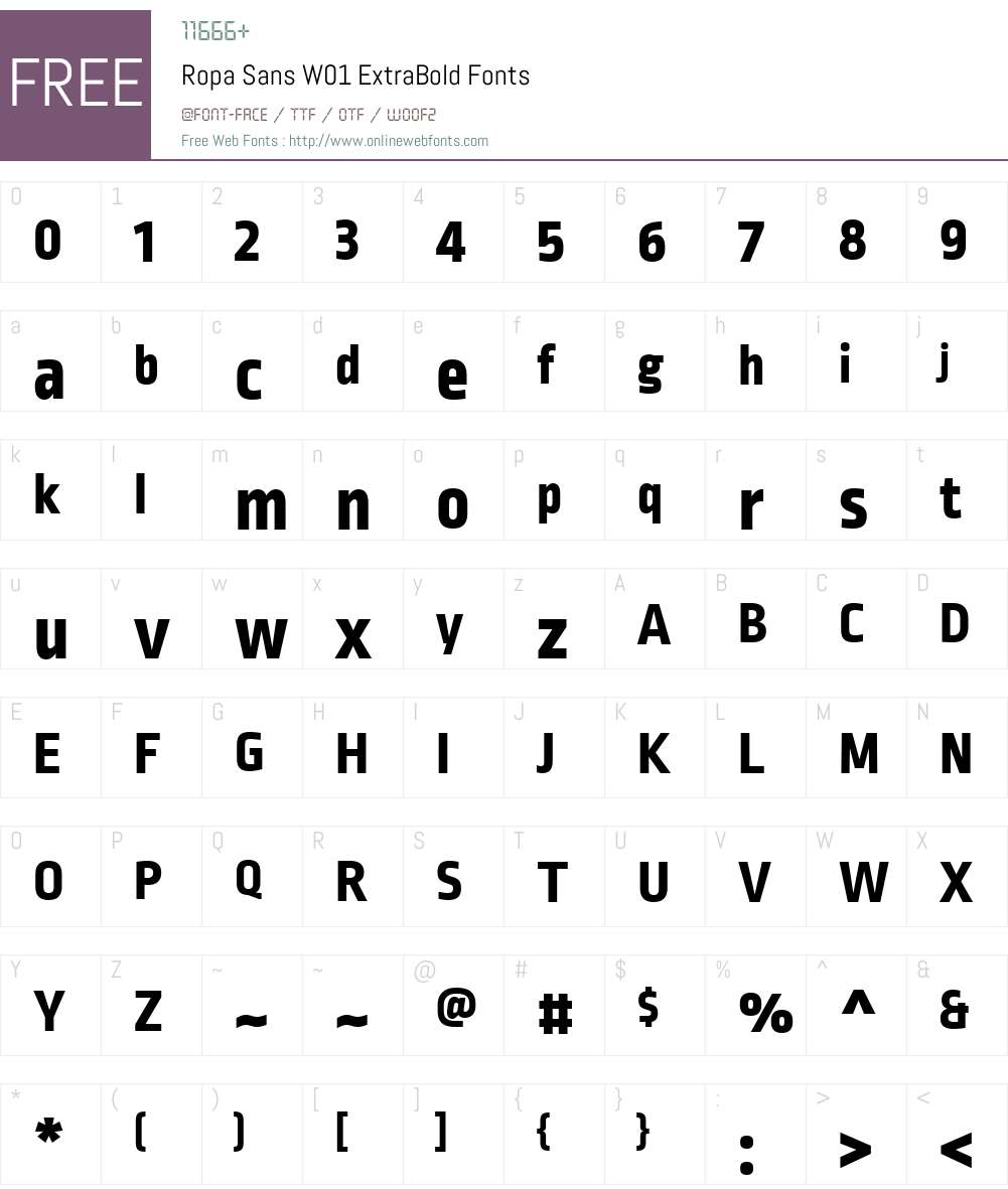 RopaSansW01-ExtraBold Font Screenshots