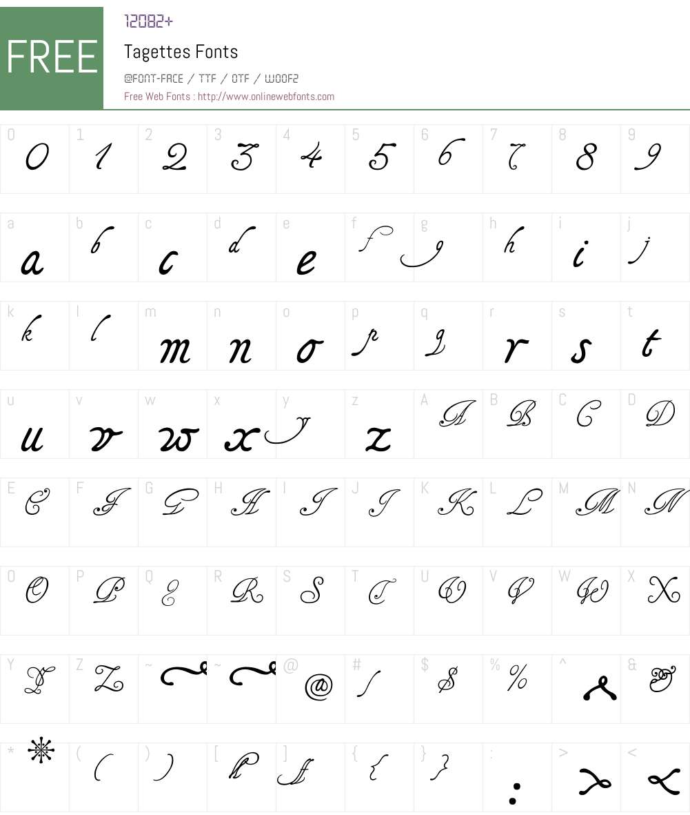 Tagettes Font Screenshots