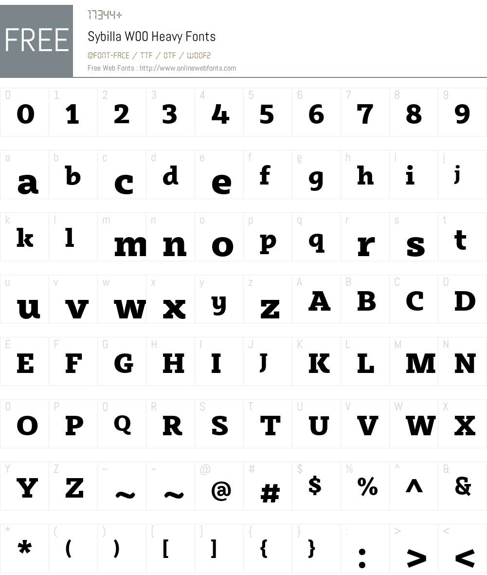 SybillaW00-Heavy Font Screenshots