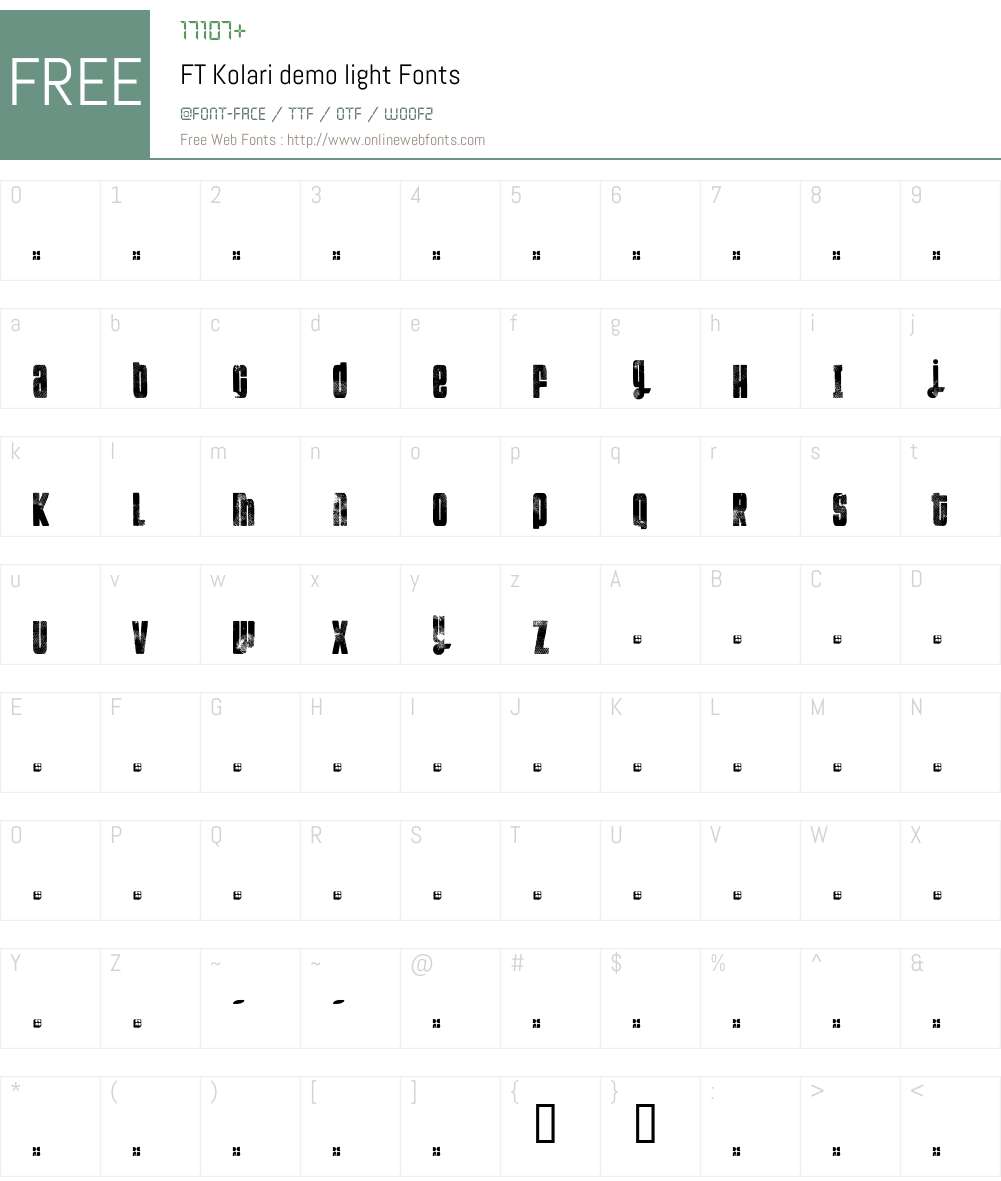 FT Kolari demo Font Screenshots