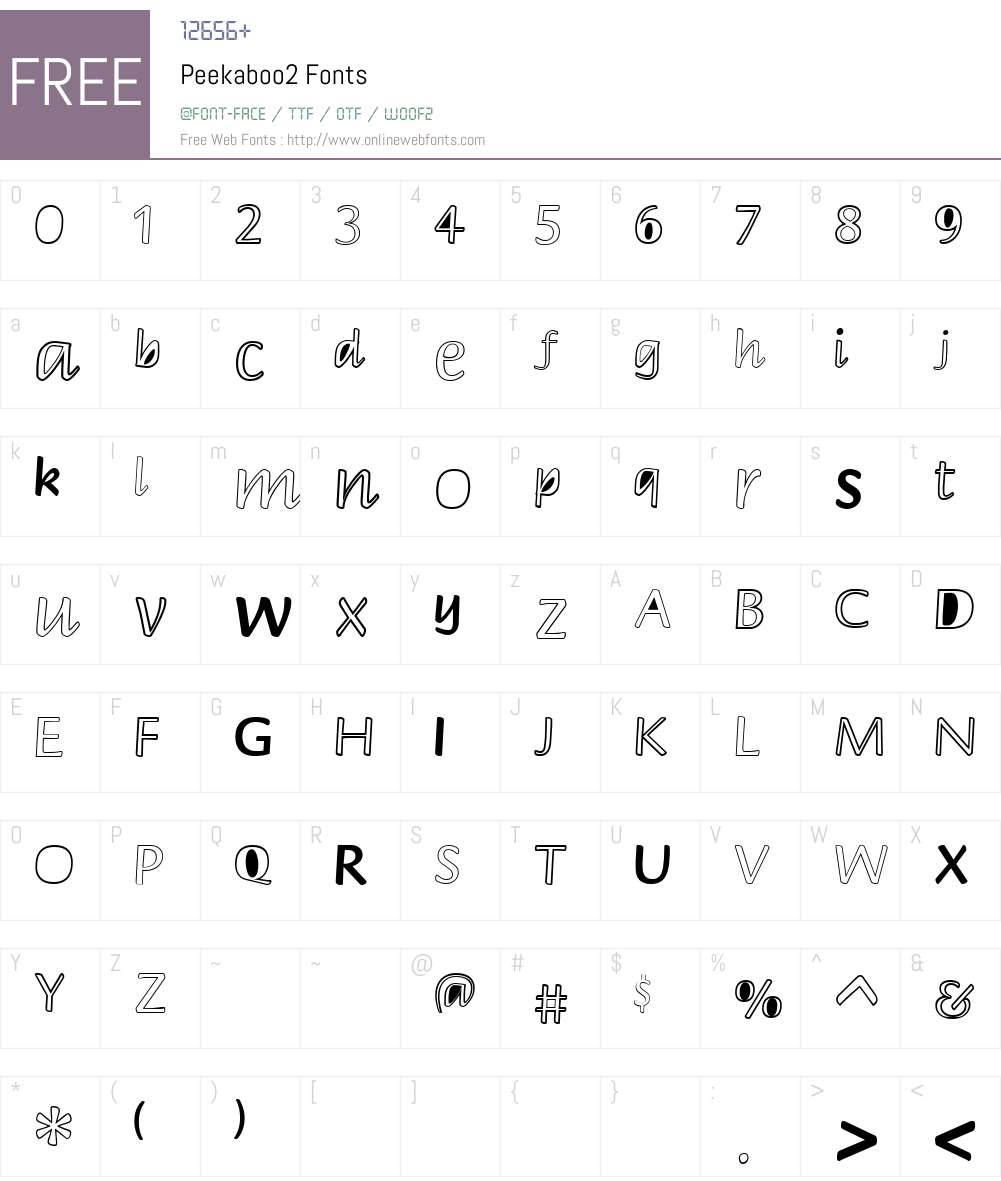 Peekaboo2 Font Screenshots
