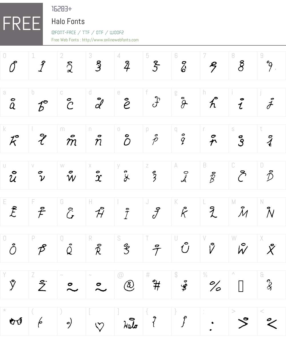 Halo Font Screenshots