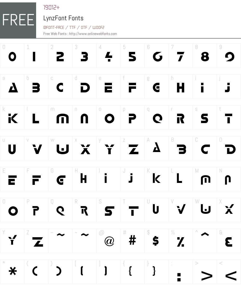 Lynz Font Screenshots