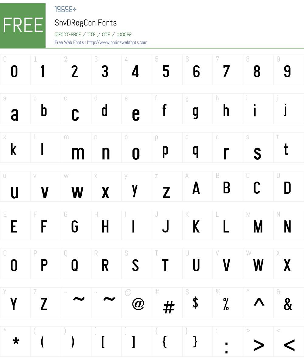 SnvDRegCon Font Screenshots