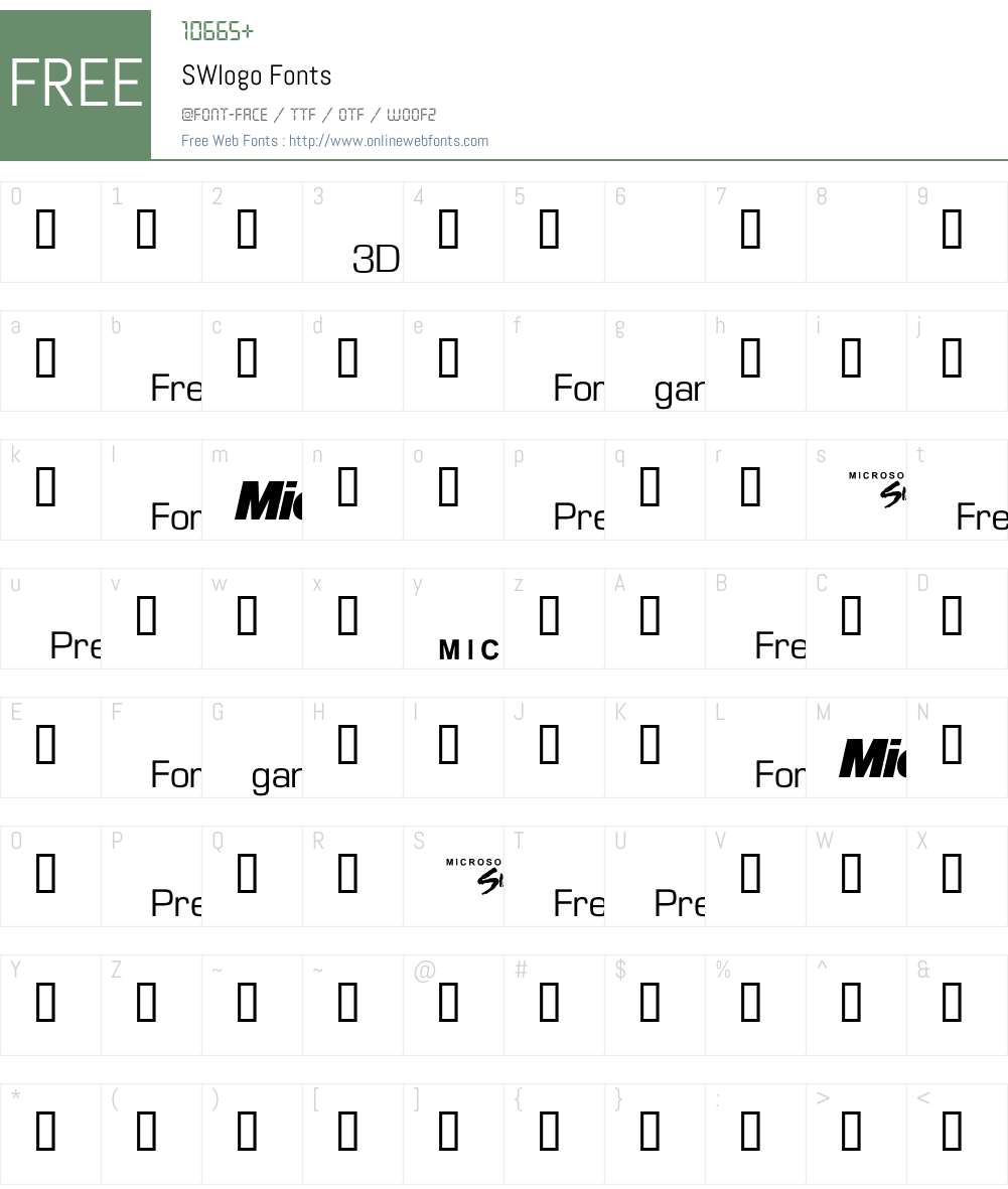 SWlogo Font Screenshots