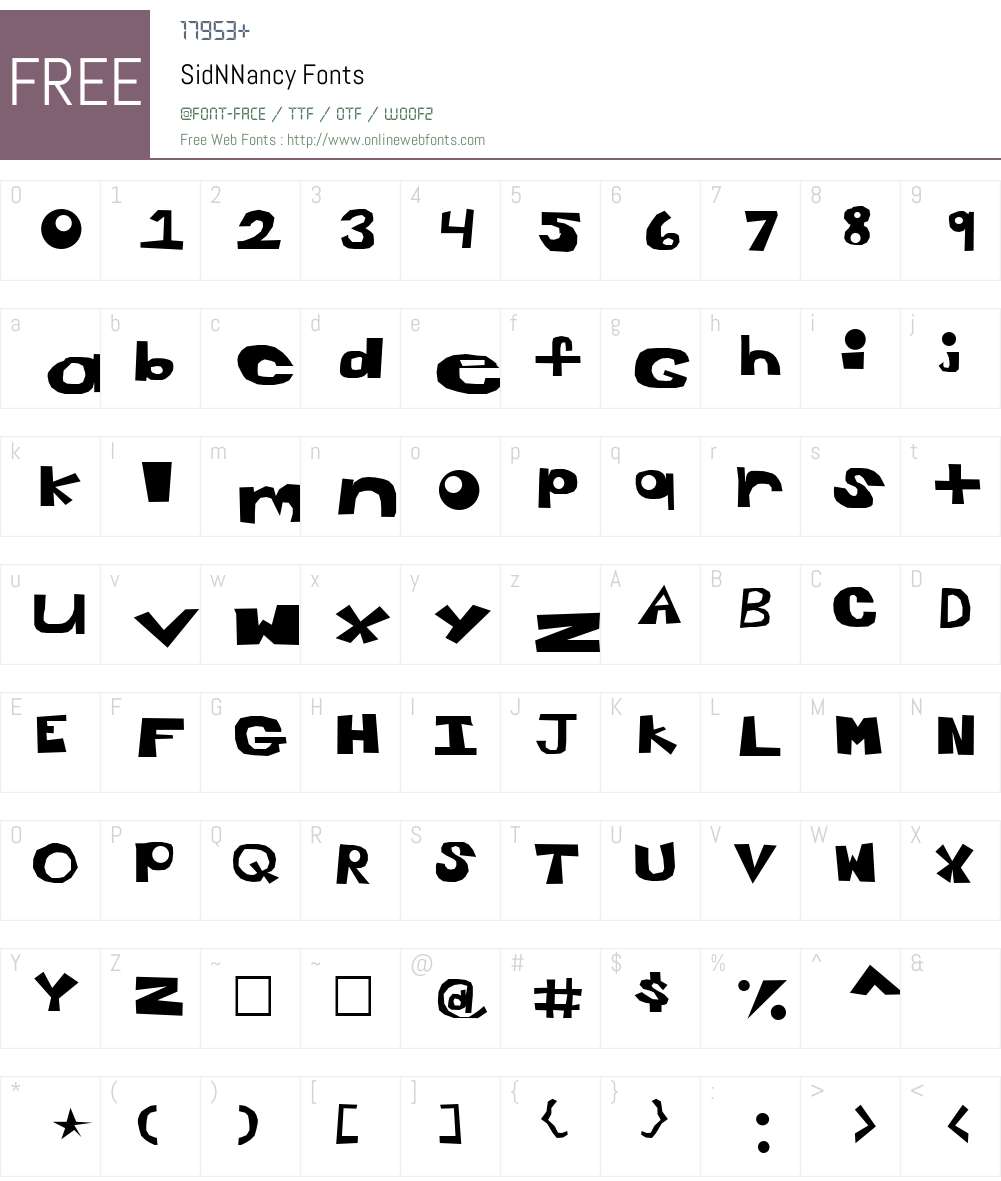 SidNNancy Font Screenshots