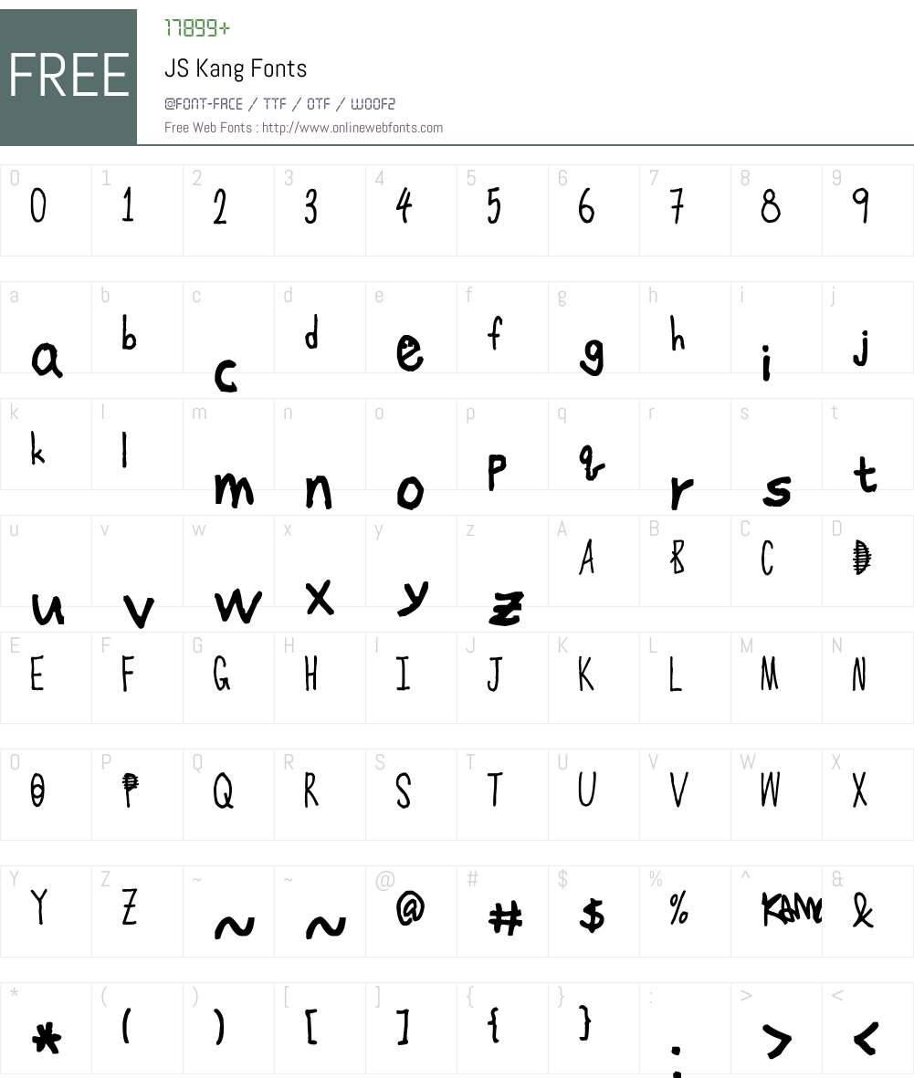 JS Kang Font Screenshots