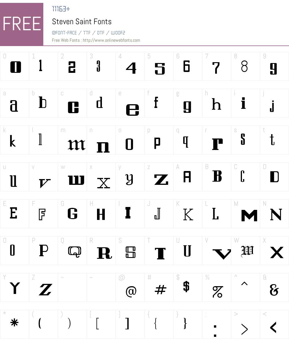 Steven Saint Font Screenshots