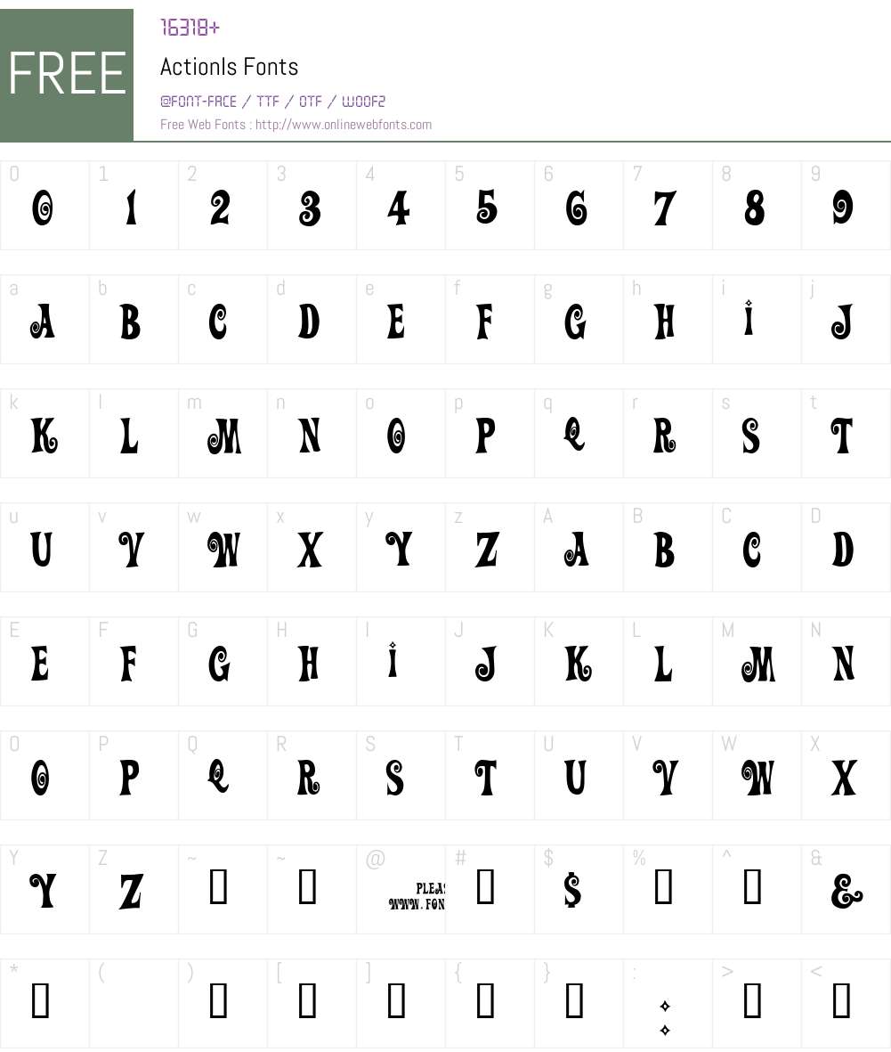ActionIs Font Screenshots