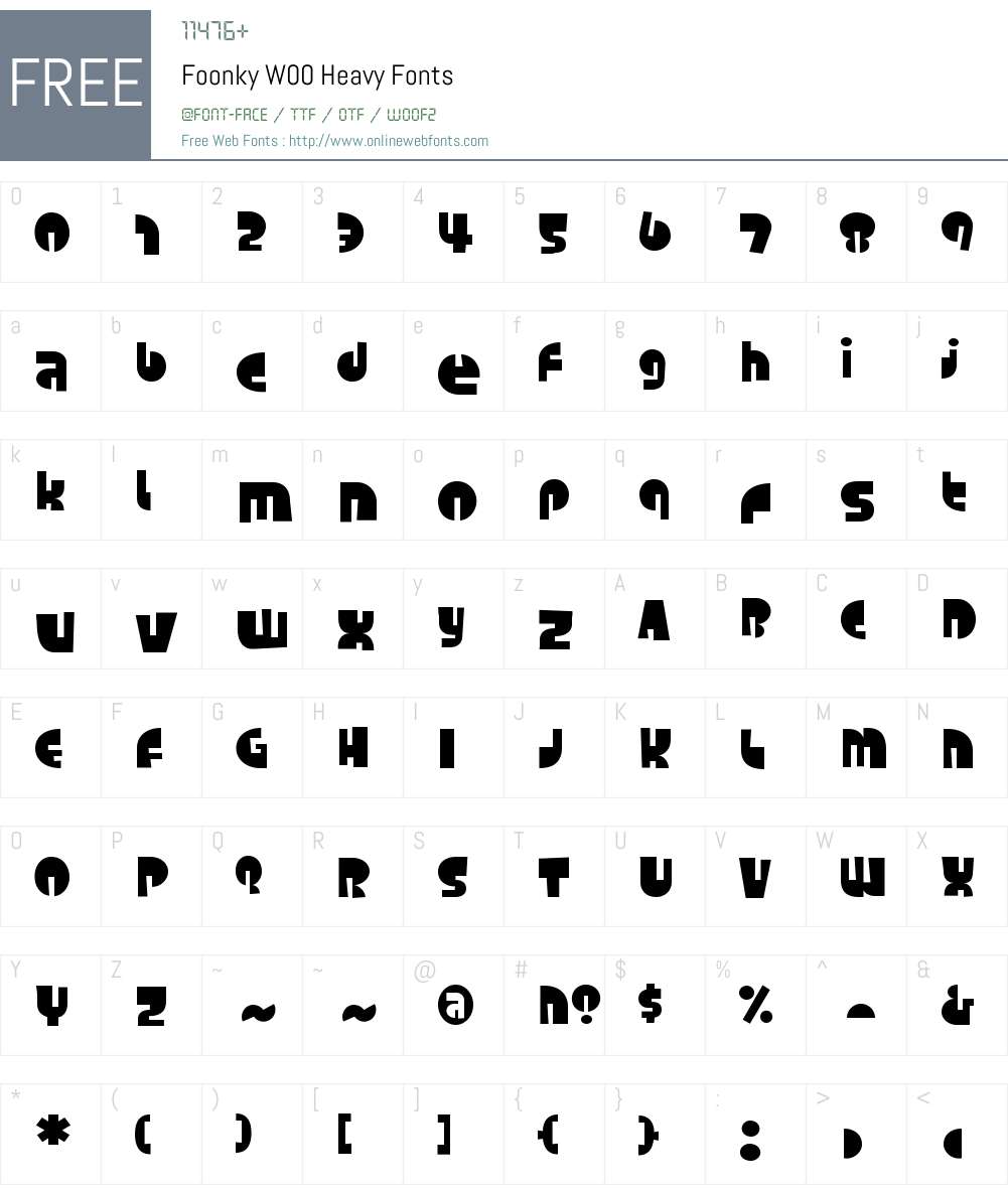 FoonkyW00-Heavy Font Screenshots