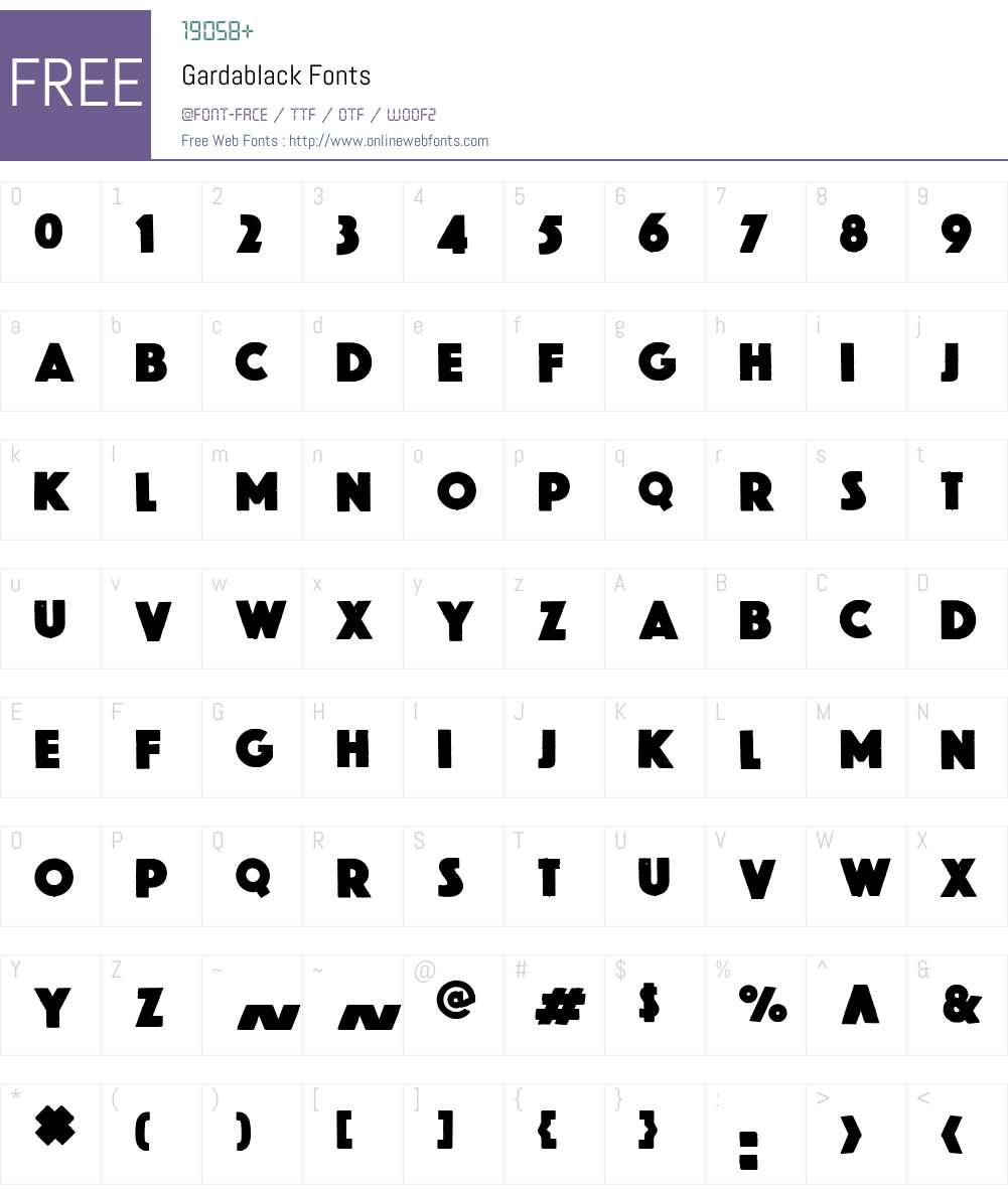 Gardablack Font Screenshots