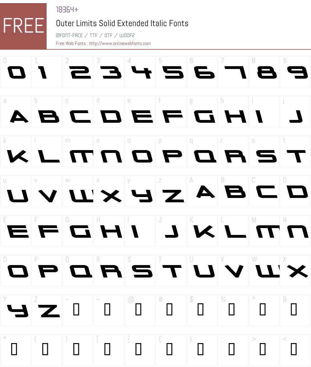 Outer Limits Solid Extended Font Screenshots