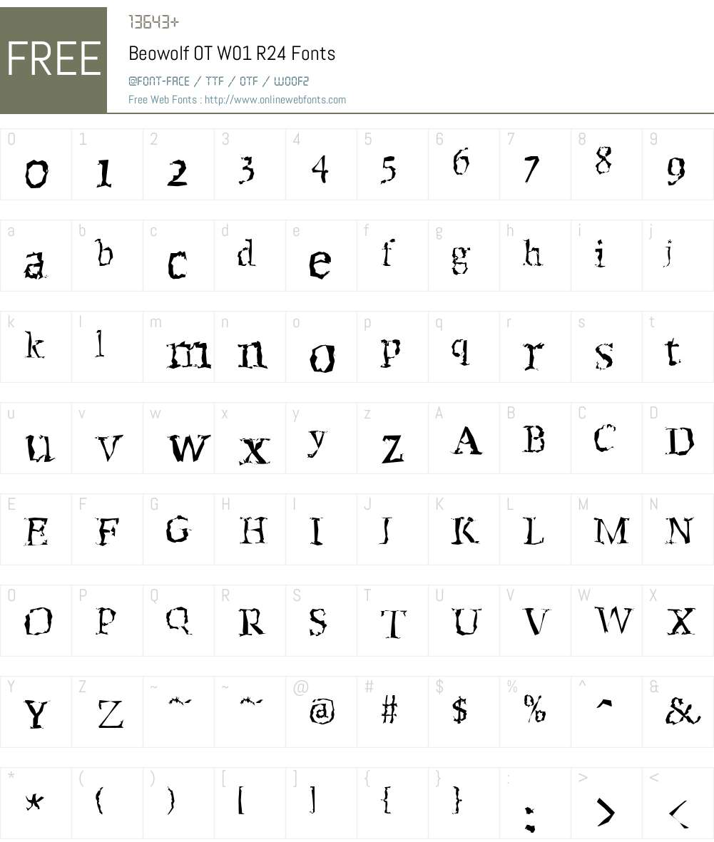 FF Beowolf Font Screenshots