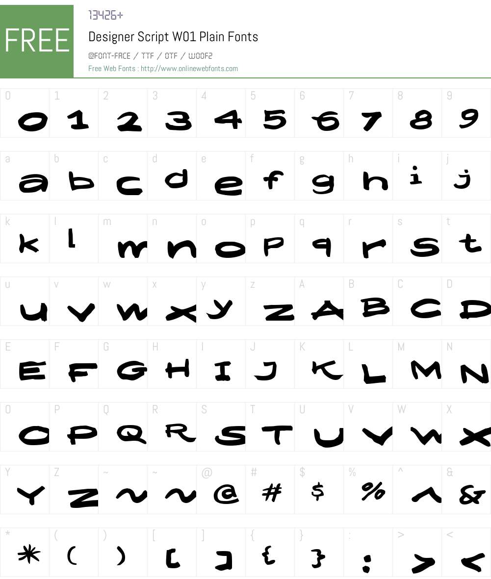 DesignerScriptW01-Plain Font Screenshots