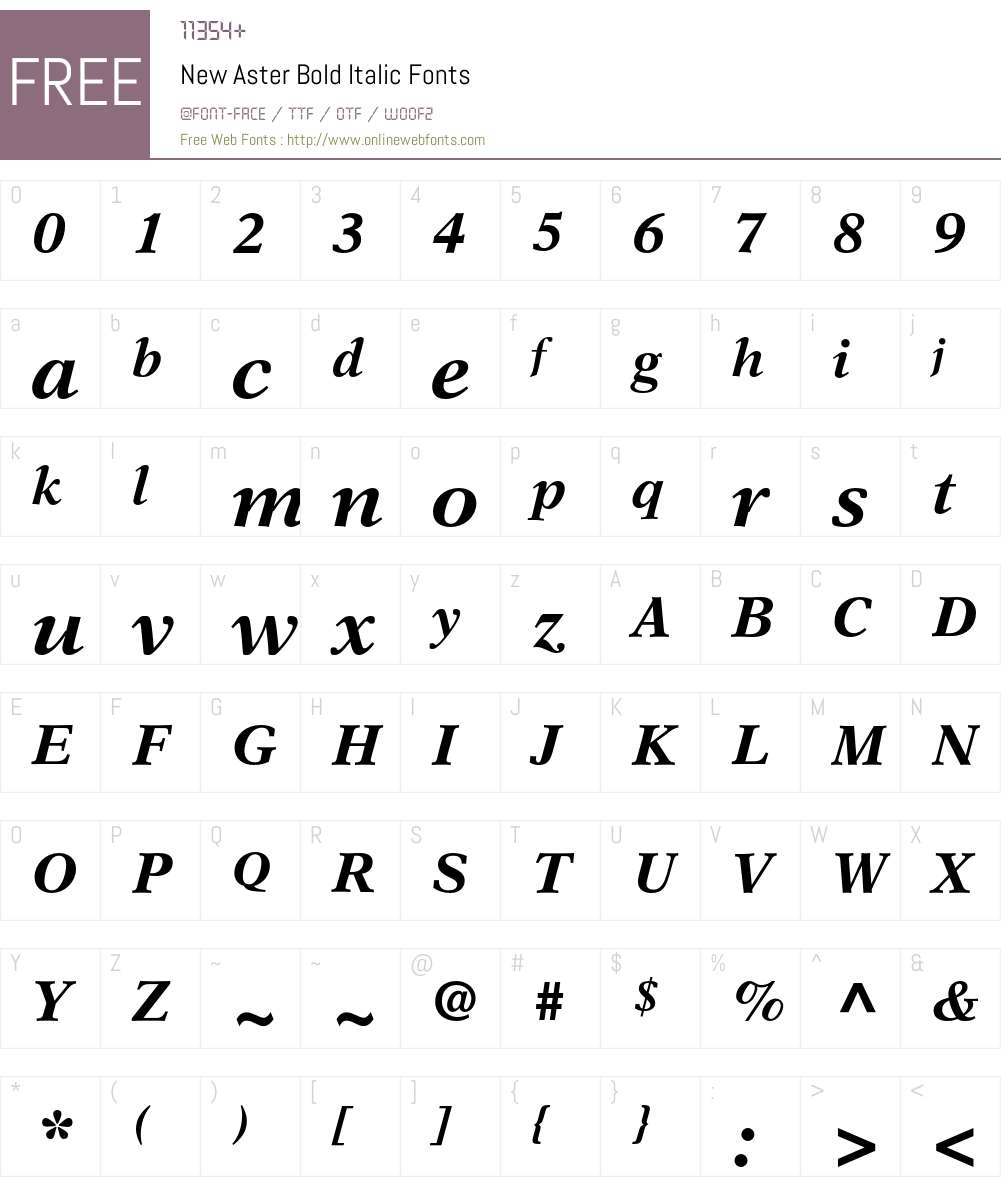 NewAster Font Screenshots
