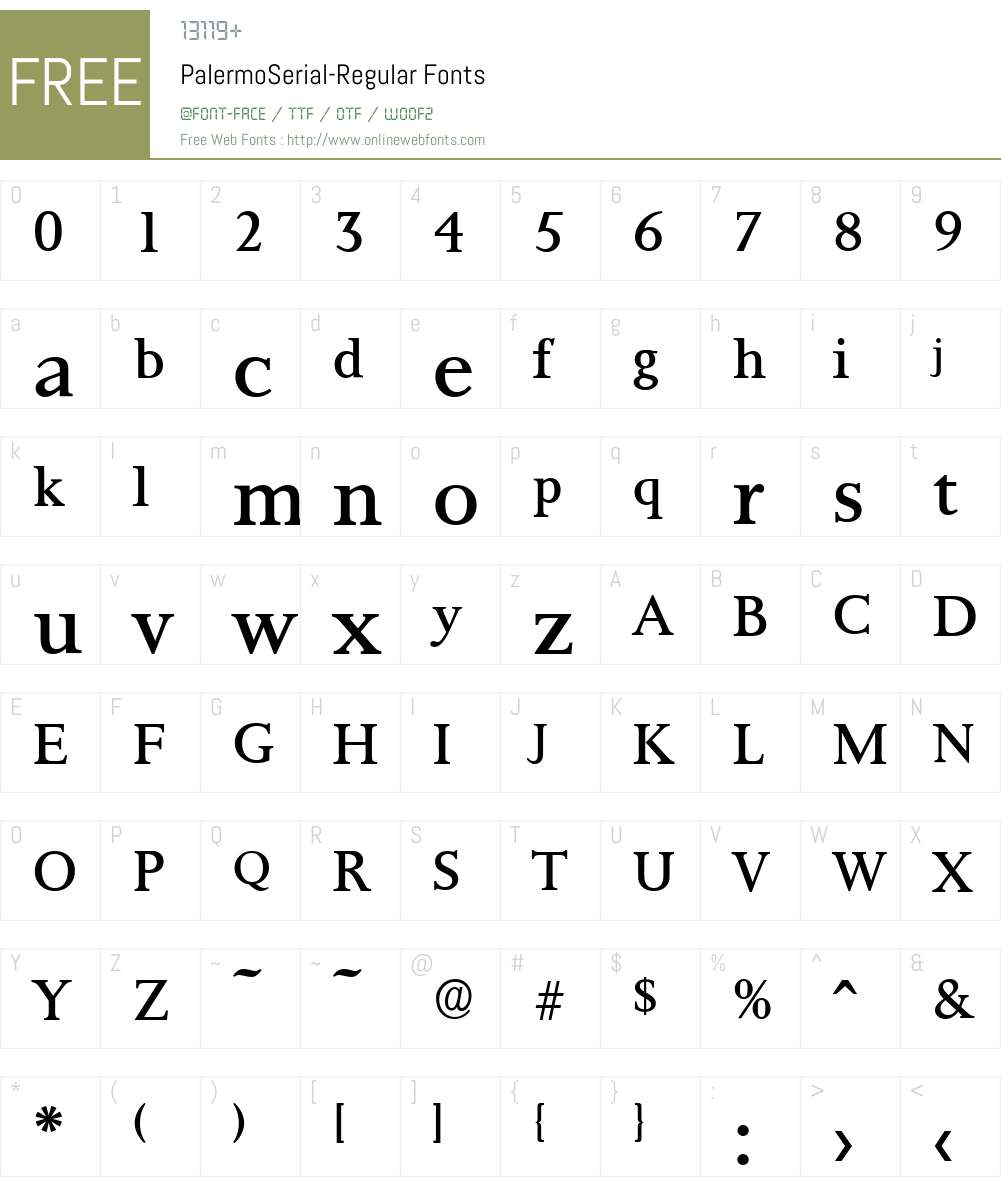 PalermoSerial Font Screenshots