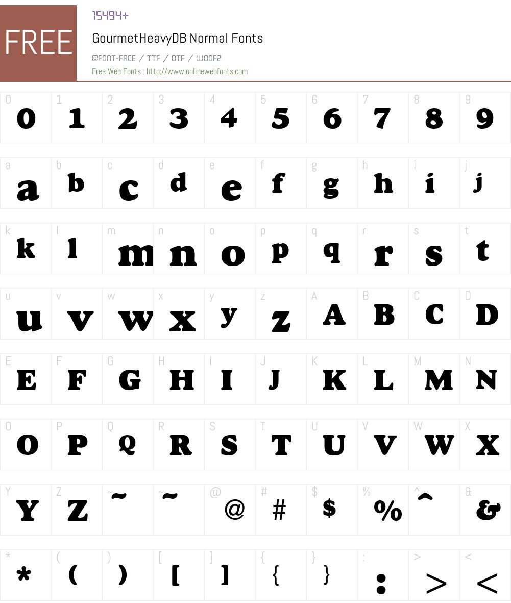 GourmetHeavyDB Font Screenshots