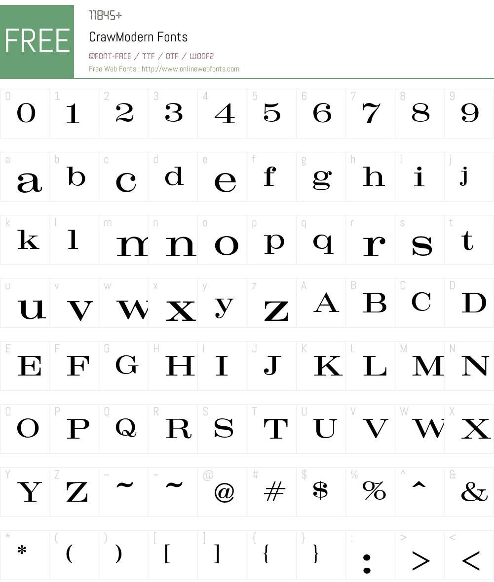 Craw Font Screenshots