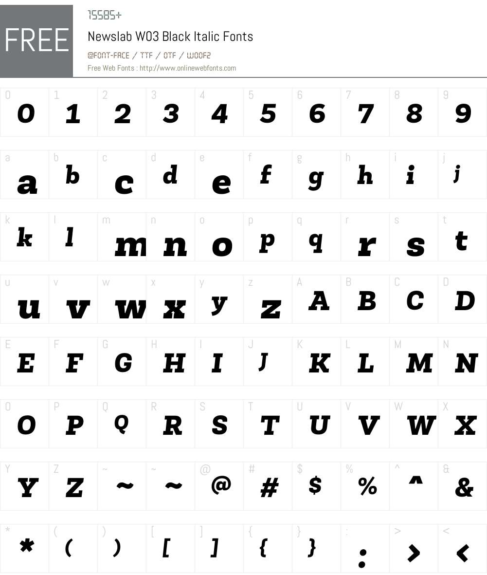 Newslab Font Screenshots