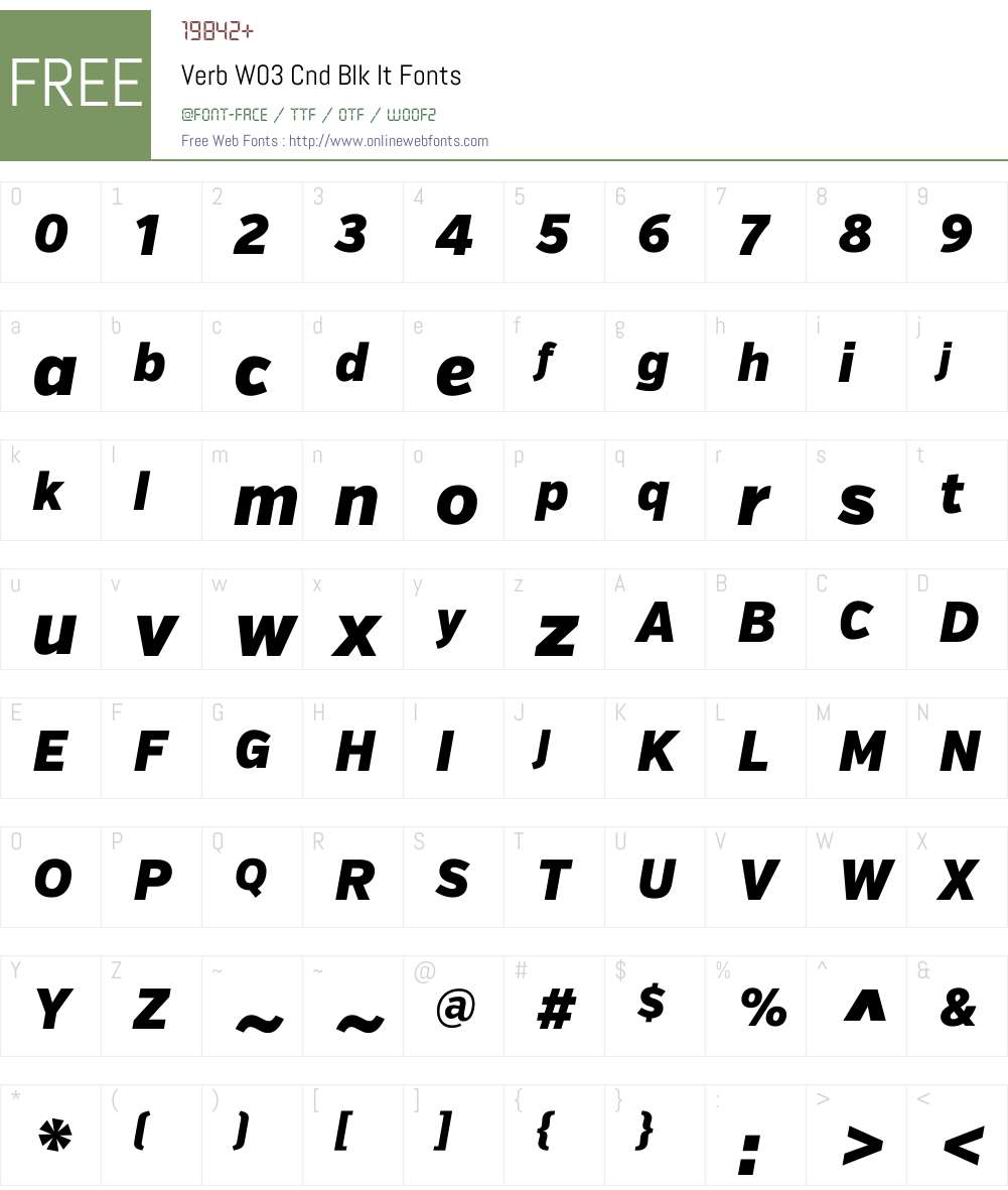 Verb Font Screenshots
