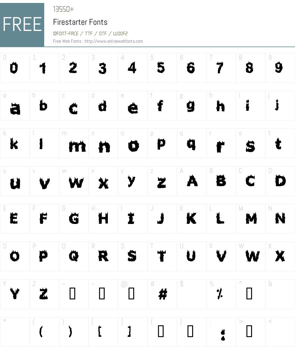 Firestarter Font Screenshots