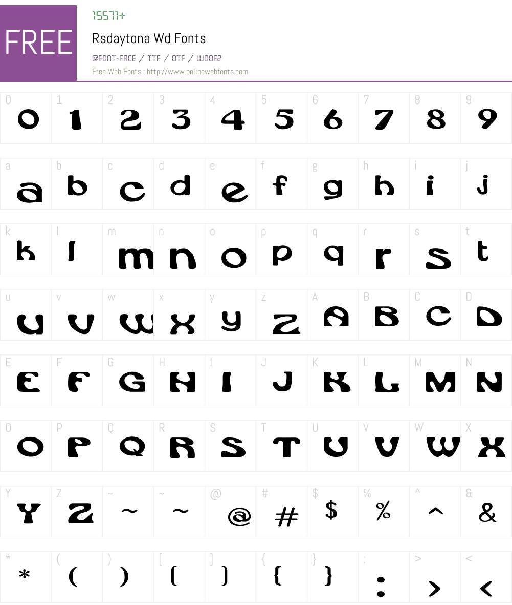 Rsdaytona Wd Font Screenshots