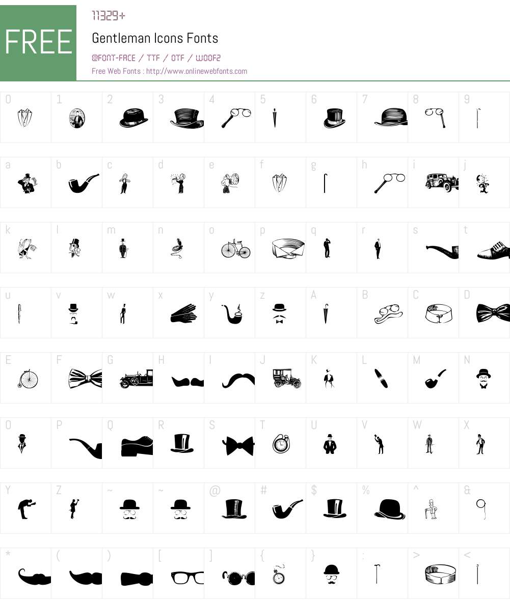 Gentleman Icons 1.00 May 19, 2015, initial release Fonts Free Download ...