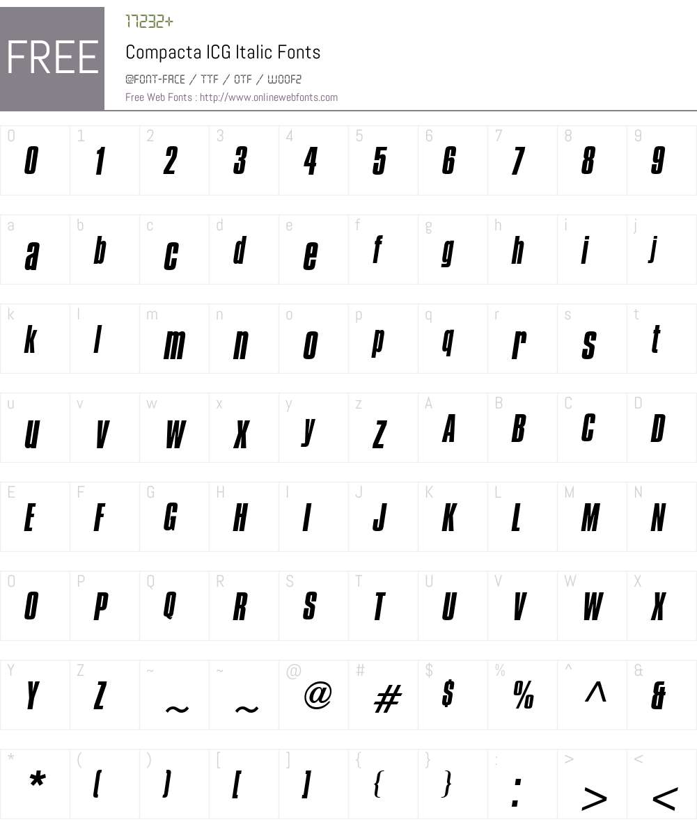 Compacta ICG Font Screenshots