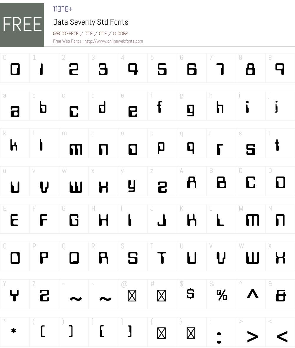 Data Seventy Std Font Screenshots