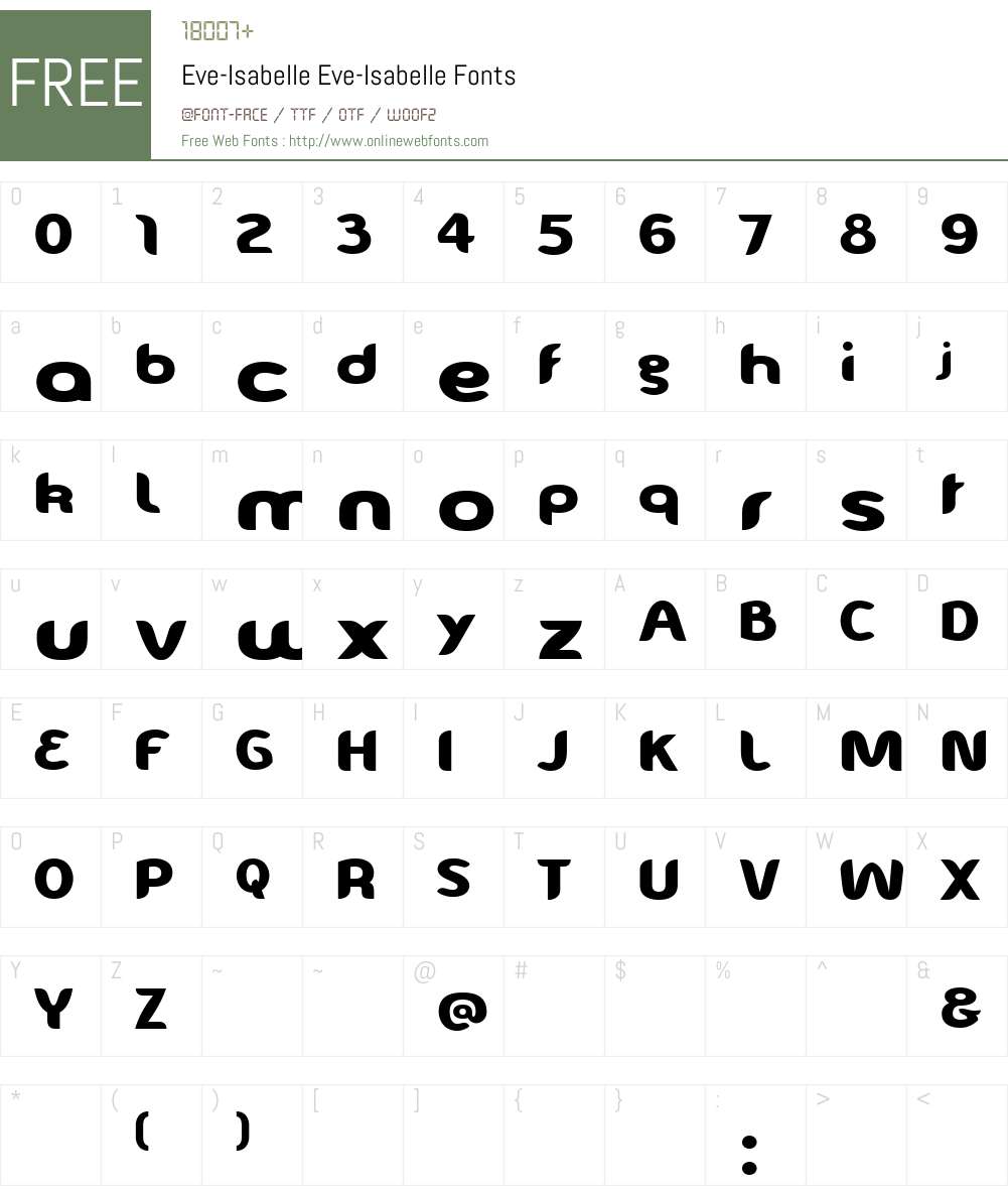 EveIsabelle Font Screenshots
