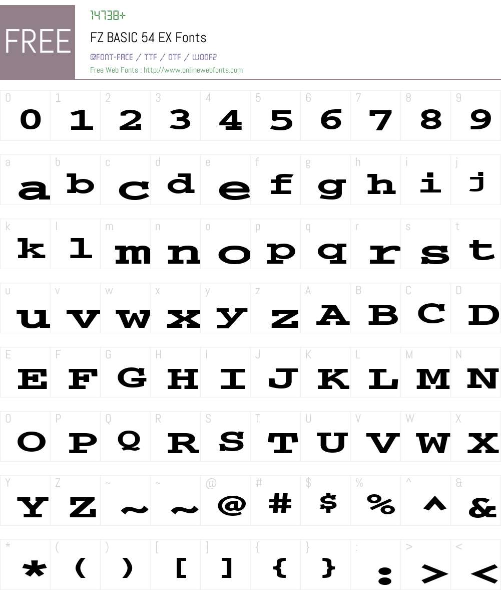 FZ BASIC 54 EX Font Screenshots