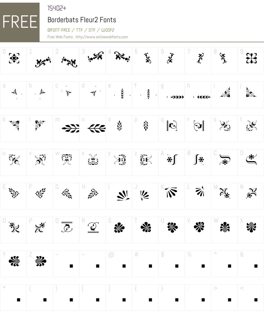 Borderbats-Fleur2 Font Screenshots