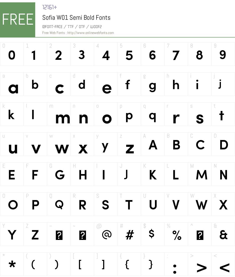 SofiaW01-SemiBold Font Screenshots