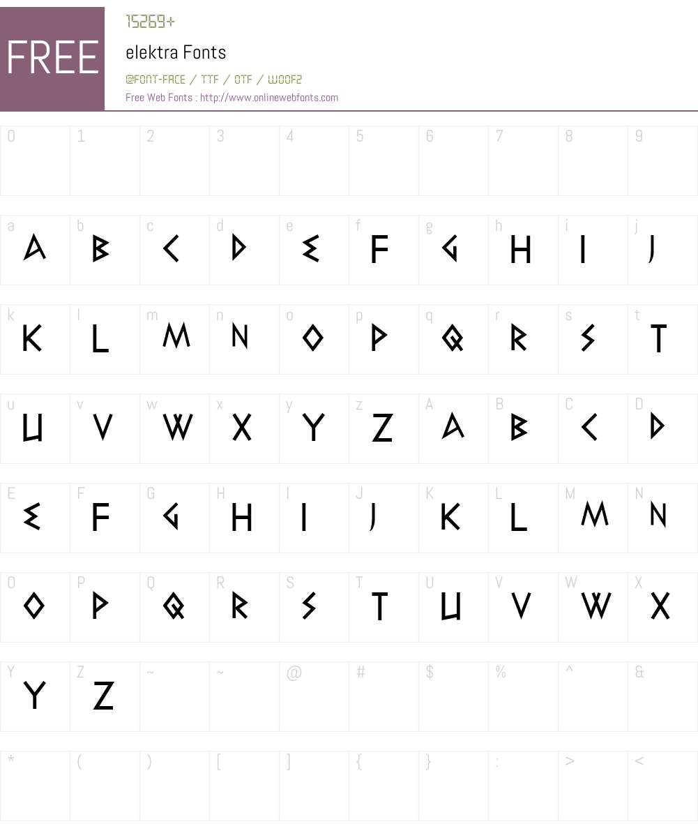 elektra Font Screenshots