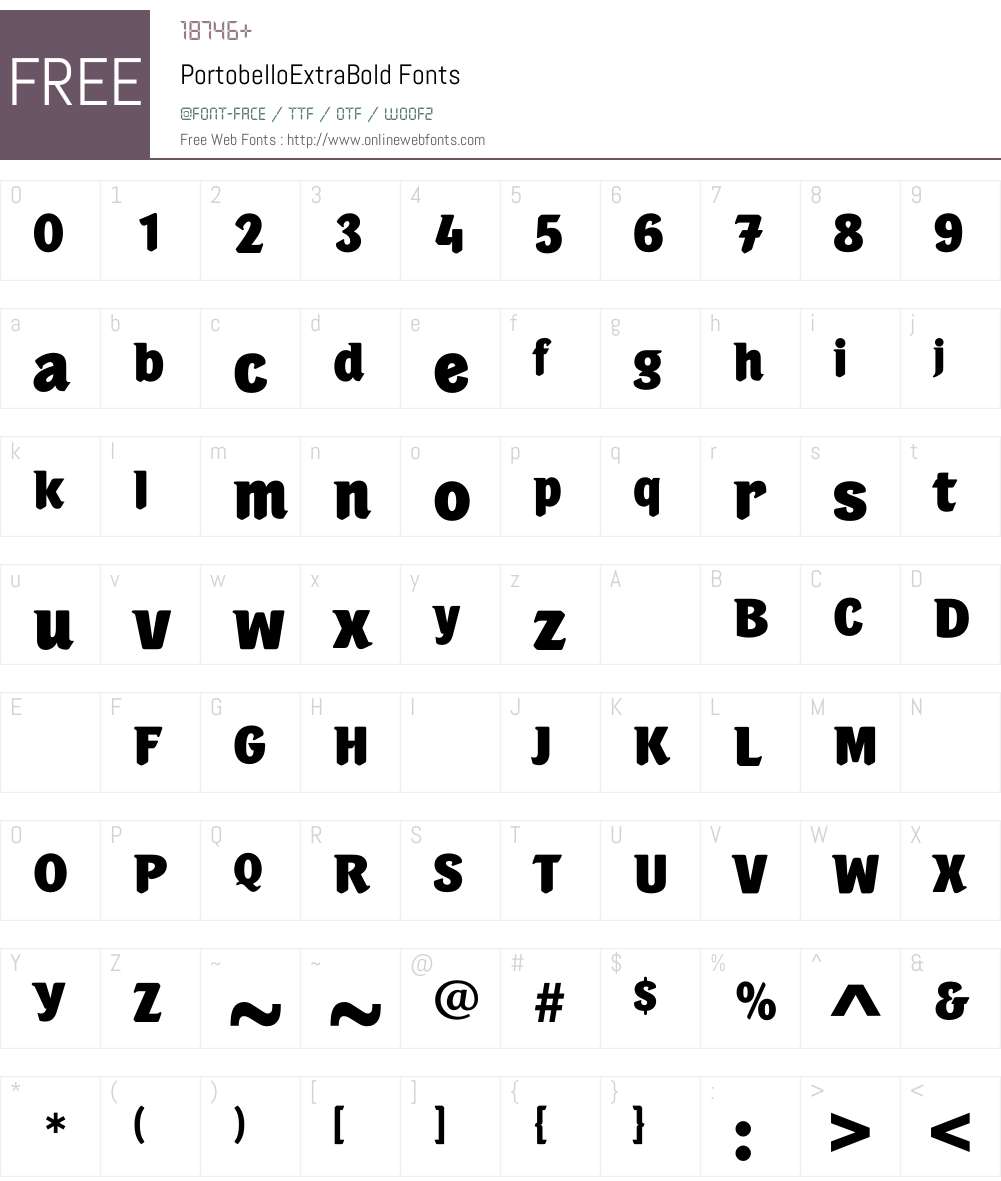 PortobelloExtraBold Font Screenshots