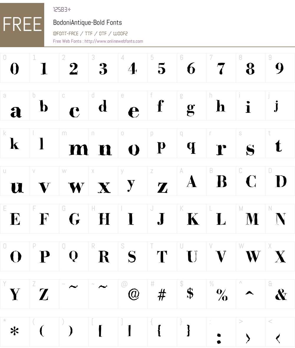 BodoniAntique Font Screenshots