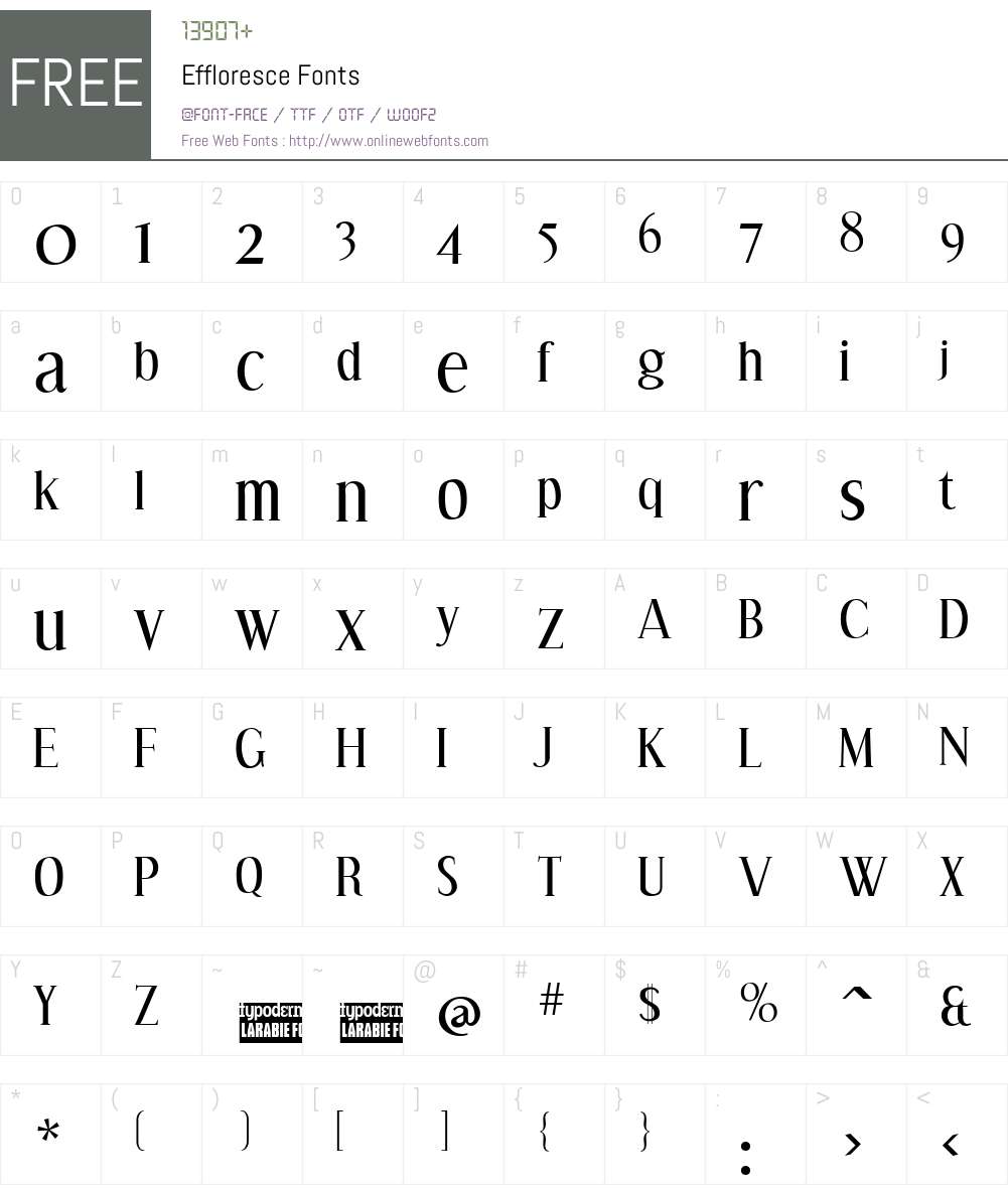 Effloresce Font Screenshots