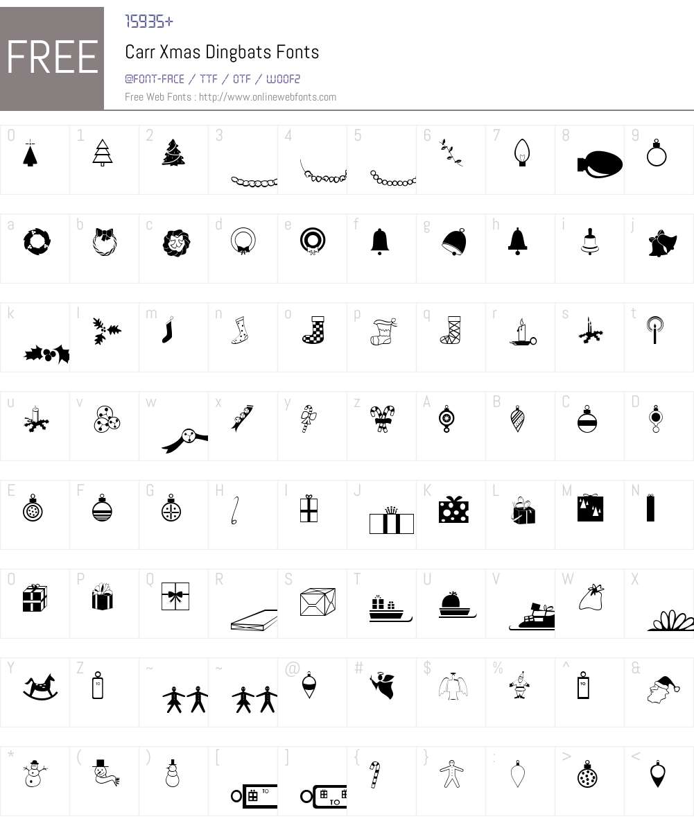 Carr Xmas Dingbats Font Screenshots