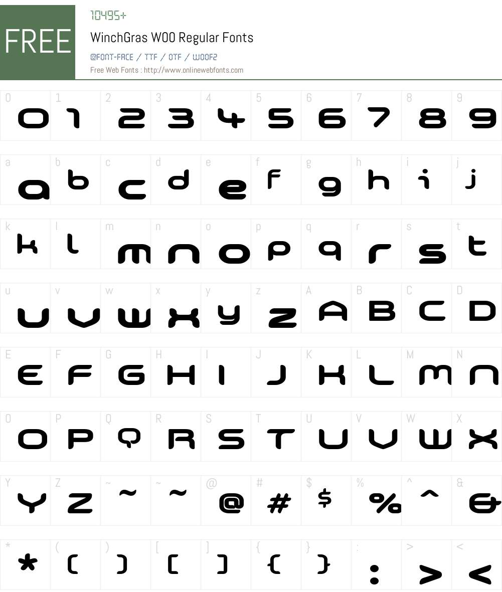 Winch Font Screenshots