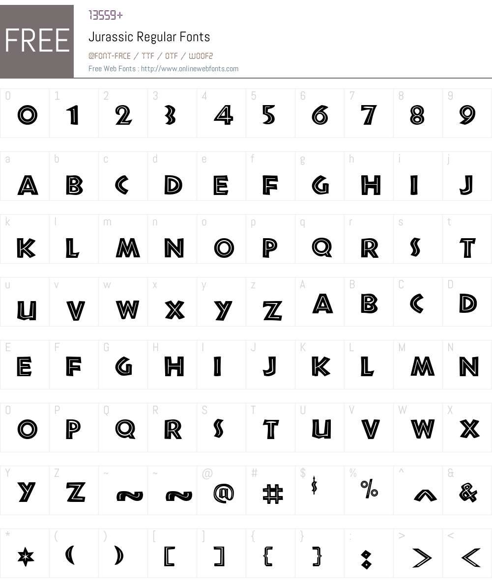 Jurassic Font Screenshots
